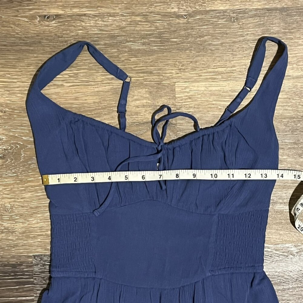 Hollister Sofia Side-Smocked Maxi Dress in Blue - Picture 6 of 7